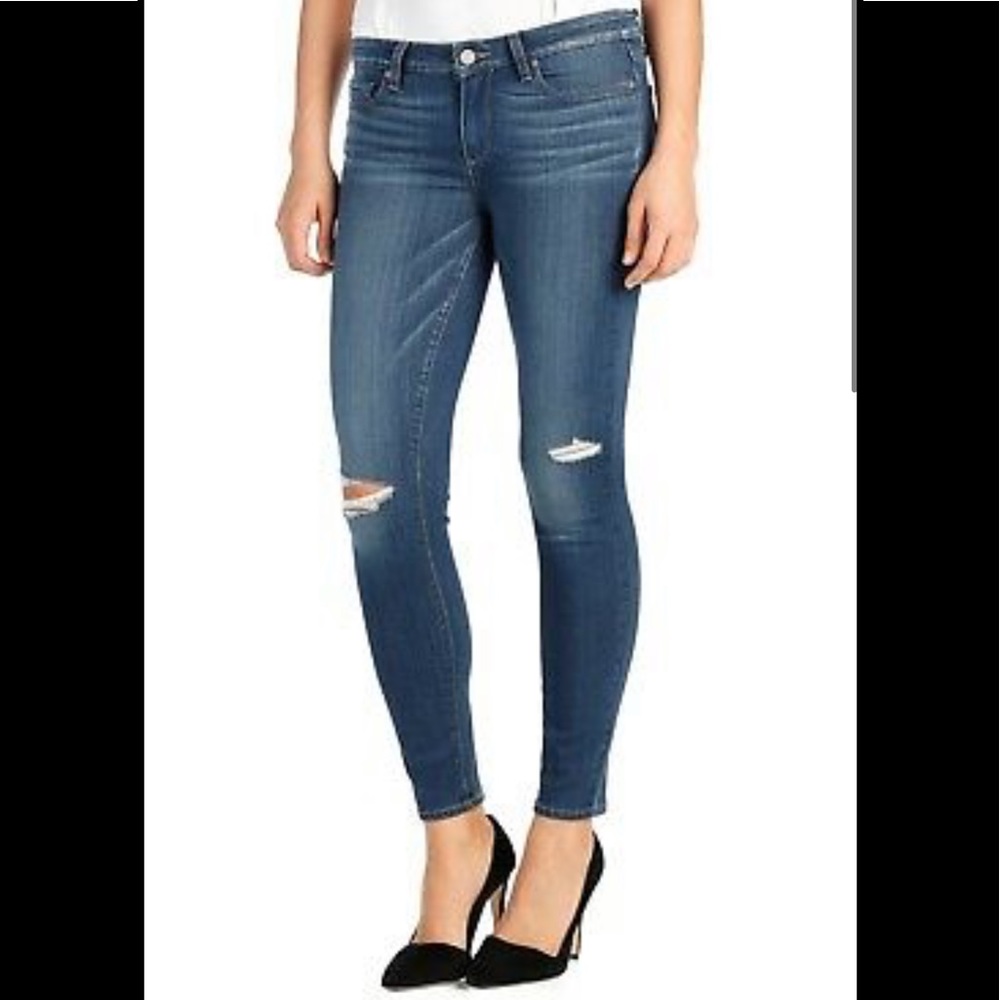 Paige Verdugo Ankle Distressed Medium Wash Skinny